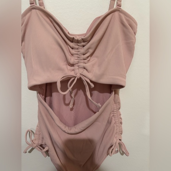 Aerie Pink One Piece Swimsuit with Adjustable Straps - Picture 3 of 4